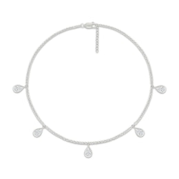 KAY Lab-Grown Diamonds Pear-Shaped Station Anklet 1/2 ct tw Sterling Silver 10"