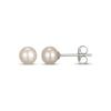 Thumbnail Image 3 of Cultured Pearl Solitaire Stud Earrings Sterling Silver 6mm
