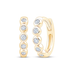 KAY Lab-Grown Diamonds Bezel-Set Huggie Hoop Earrings 1/10 ct tw 10K Yellow Gold