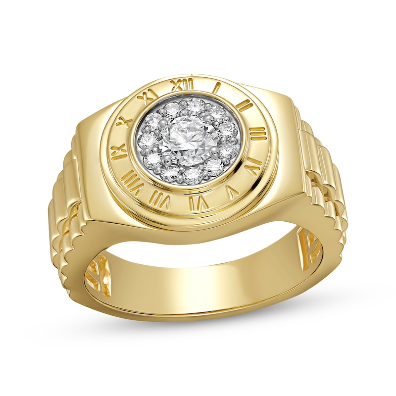 Main Image 1 of KAY Lab-Grown Diamonds Men's Watch-Inspired Ring 5/8 ct tw 10K Yellow Gold