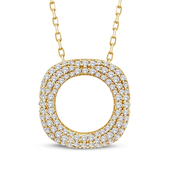 KAY Lab-Grown Diamonds Open Frame Necklace 1/3 ct tw 10K Yellow Gold 18"