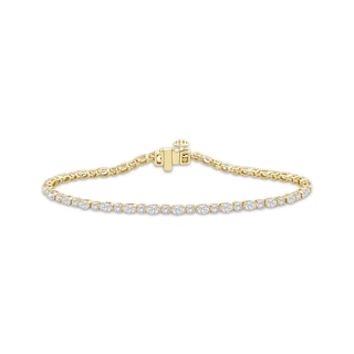KAY Lab-Grown Diamonds Oval & Round-Cut Tennis Bracelet 3 ct tw 10K Yellow Gold 7"