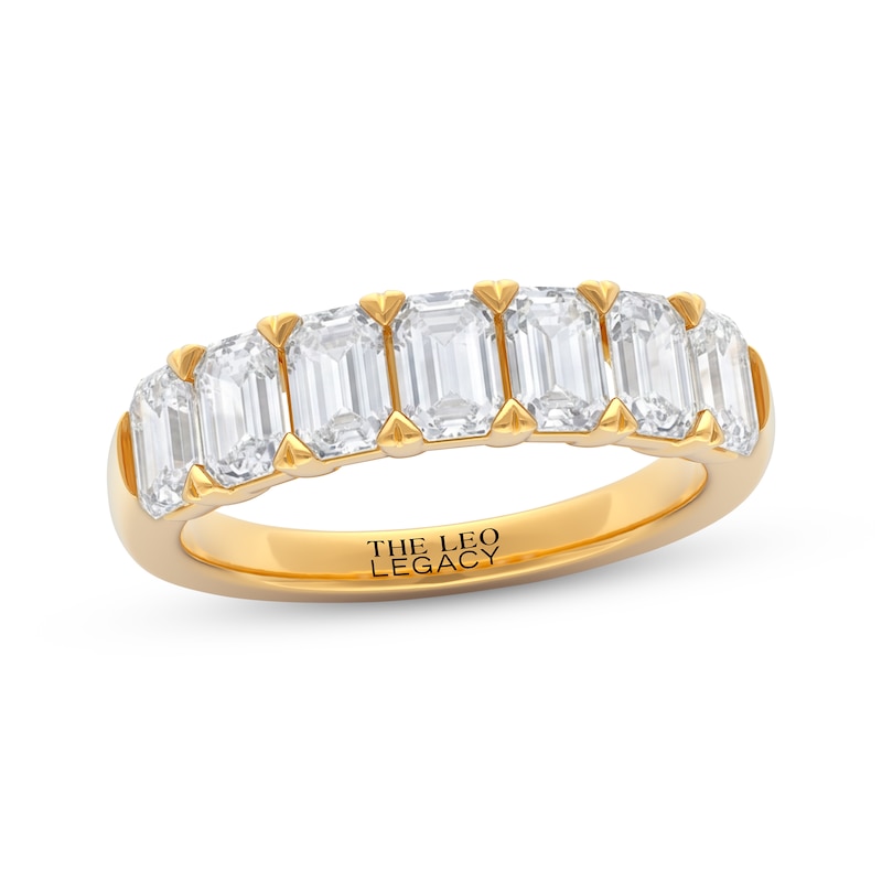 Main Image 1 of THE LEO Legacy Lab-Grown Diamond Certified Emerald-Cut Anniversary Ring 2 ct tw 14K Yellow Gold