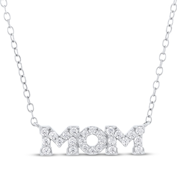 KAY Lab-Grown Diamonds "Mom" Necklace 1/4 ct tw Sterling Silver 18"