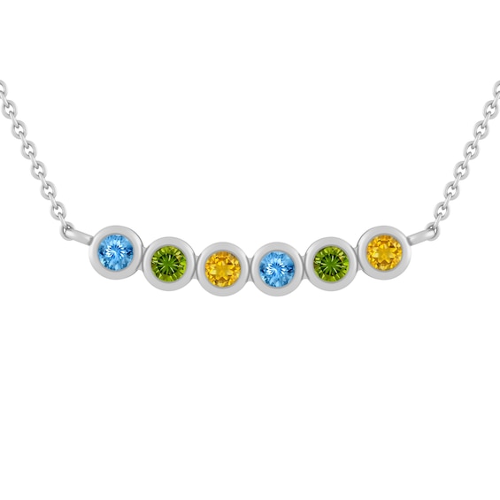 Birthstone Family & Mother's Necklace (3-6 Stones)