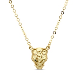 Italian Brilliance Diamond-Cut Panther Necklace 14K Yellow Gold 18&quot;