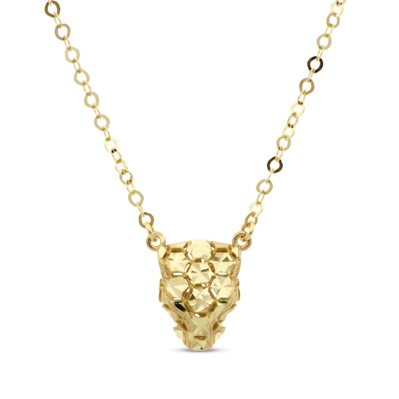 Kay Italian Brilliance Diamond-Cut Panther Necklace 14K Yellow Gold 18"