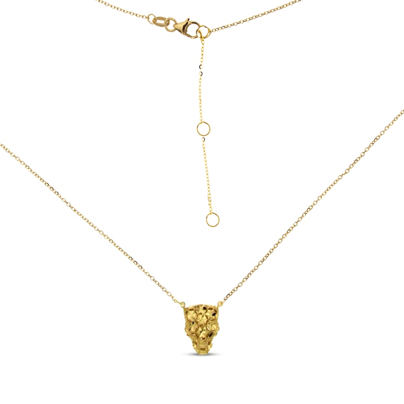 Italian Brilliance Diamond-Cut Panther Necklace 14K Yellow Gold 18"
