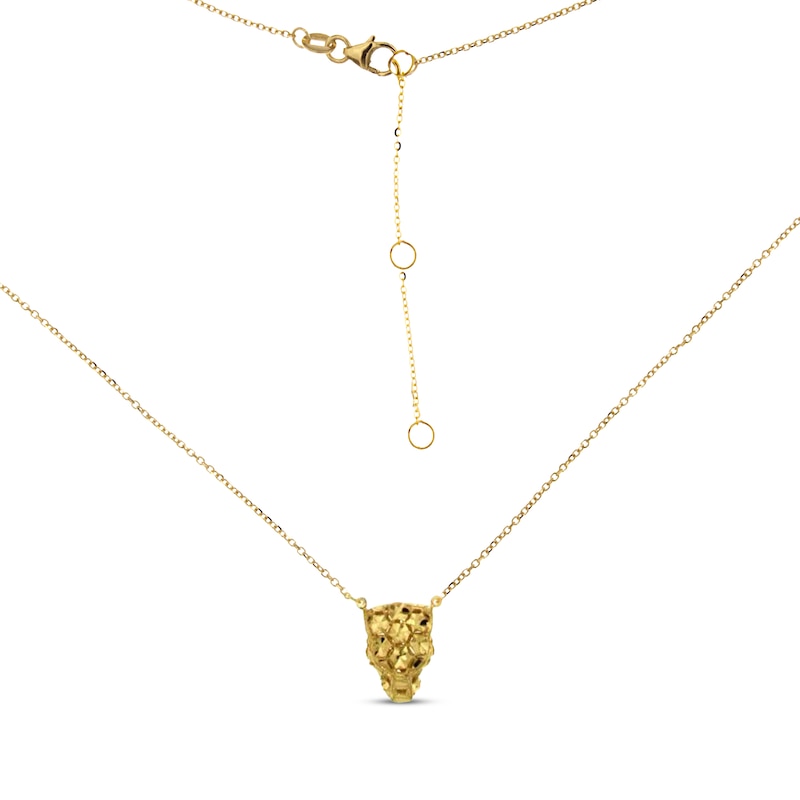 Main Image 2 of Italian Brilliance Diamond-Cut Panther Necklace 14K Yellow Gold 18&quot;