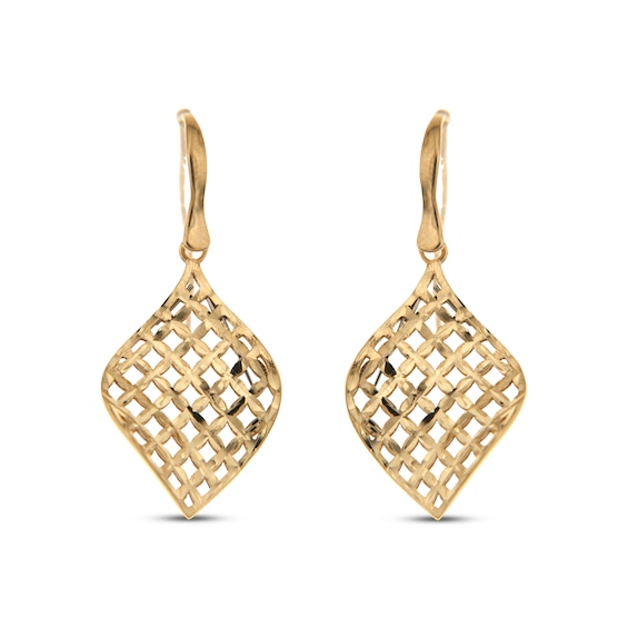 Italian Brilliance Diamond-Cut Dangle Earrings 14K Yellow Gold