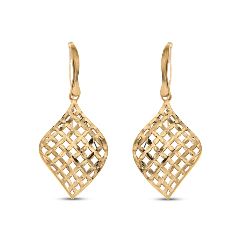 Italian Brilliance Diamond-Cut Dangle Earrings 14K Yellow Gold