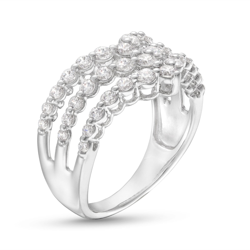 Main Image 2 of KAY Lab-Grown Diamonds Three Row Chevron Ring 1 ct tw 14K White Gold