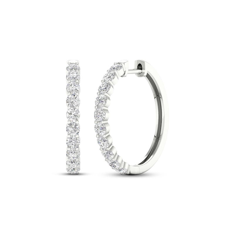 Main Image 1 of KAY Lab-Grown Diamonds Hoop Earrings 2 ct tw 14K White Gold