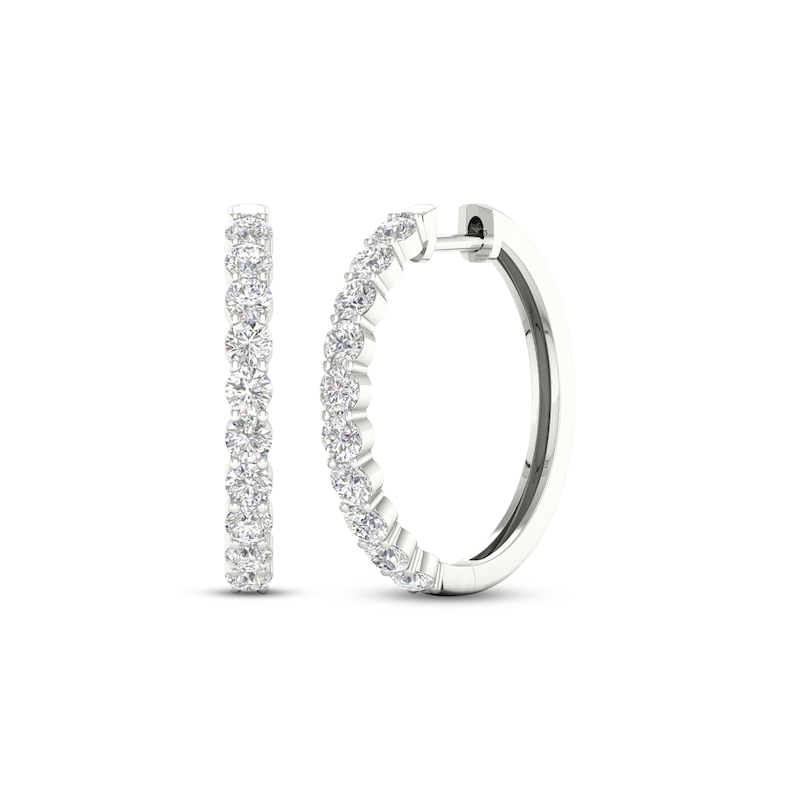 Lab-Created Diamonds by KAY Hoop Earrings 2 ct tw 14K White Gold