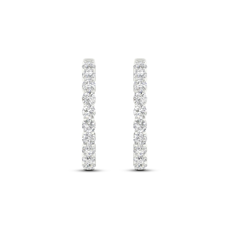 Lab-Created Diamonds by KAY Hoop Earrings 2 ct tw 14K White Gold