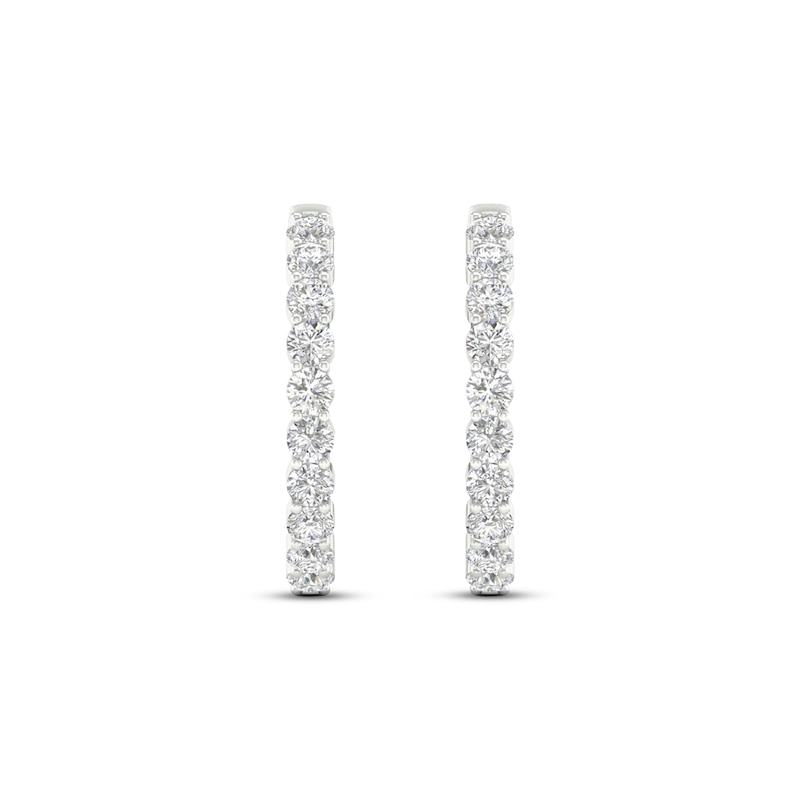 Main Image 2 of KAY Lab-Grown Diamonds Hoop Earrings 2 ct tw 14K White Gold