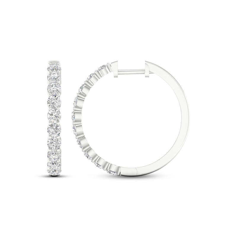 Lab-Created Diamonds by KAY Hoop Earrings 2 ct tw 14K White Gold