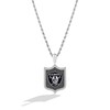 Thumbnail Image 0 of True Fans Las Vegas Raiders 1/5 CT. T.W. Diamond and Enamel Reversible Shield Necklace in Sterling Silver