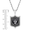 True Fans Las Vegas Raiders 1/5 CT. T.W. Diamond and Enamel Reversible Shield Necklace in Sterling Silver