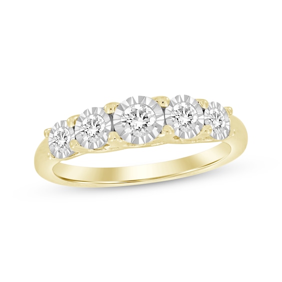 Round-Cut Diamond Anniversary Band 1/2 ct tw 10K Yellow Gold