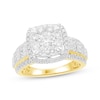 Thumbnail Image 1 of Multi-Diamond Center Cushion-Shaped Engagement Ring 2 ct tw 14K Yellow Gold