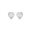 Thumbnail Image 1 of Radiant Reflections Diamond Solitaire Heart Stud Earrings 1/8 ct tw 10K White Gold (J/I3)