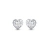 Thumbnail Image 2 of Radiant Reflections Diamond Solitaire Heart Stud Earrings 1/8 ct tw 10K White Gold (J/I3)