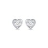 Thumbnail Image 1 of Radiant Reflections Diamond Solitaire Heart Stud Earrings 1/8 ct tw 10K White Gold (J/I3)