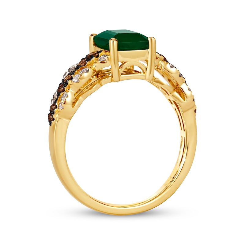 Le Vian Venetian Mosaic Emerald Ring 1/3 ct tw Diamonds 14K Honey Gold