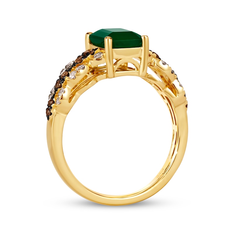 Main Image 3 of Le Vian Venetian Mosaic Emerald Ring 1/3 ct tw Diamonds 14K Honey Gold