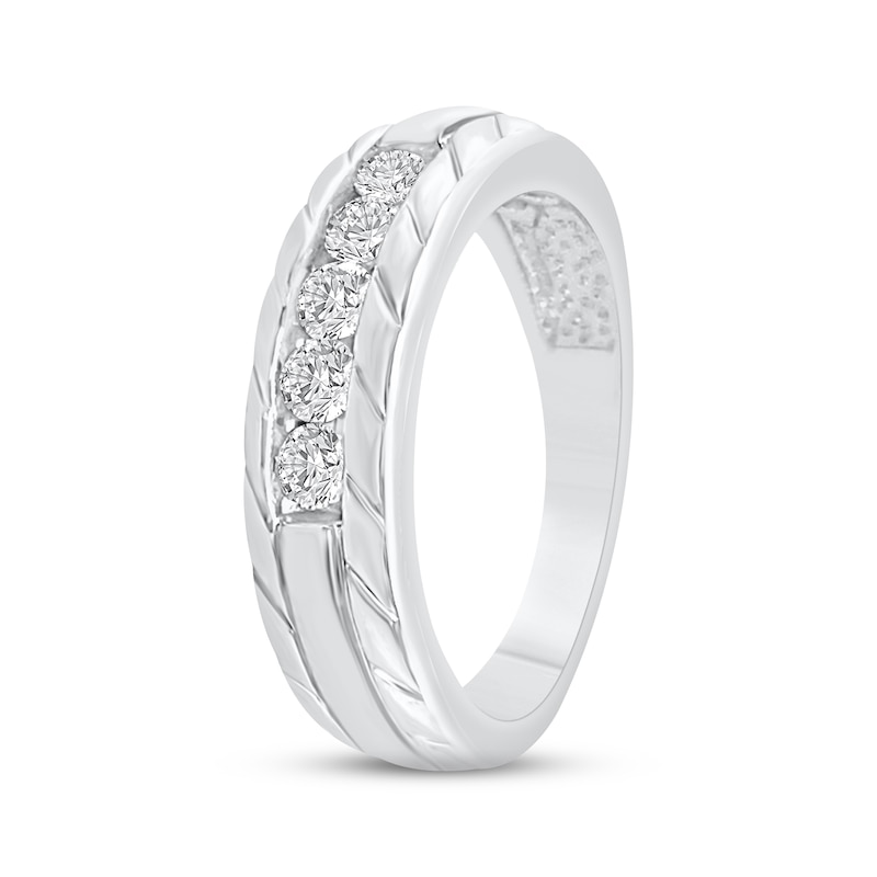 Main Image 3 of Men's Diamond Wedding Ring 1/2 ct tw 10K White Gold