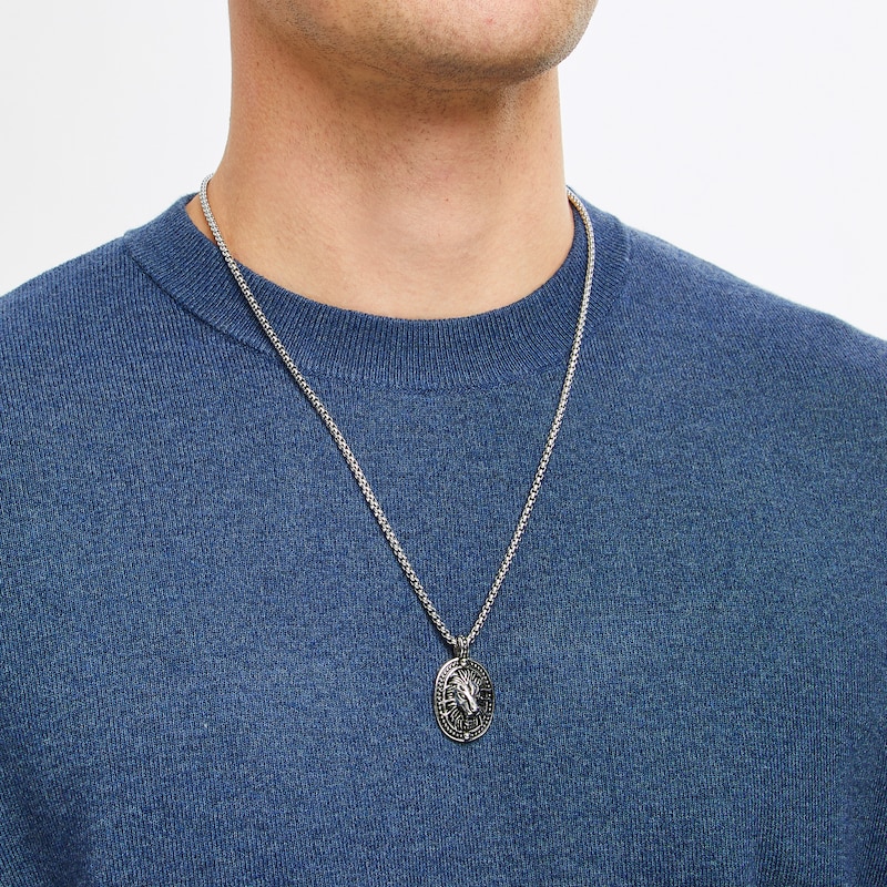 Men's Lion's Head Necklace Stainless Steel 24"
