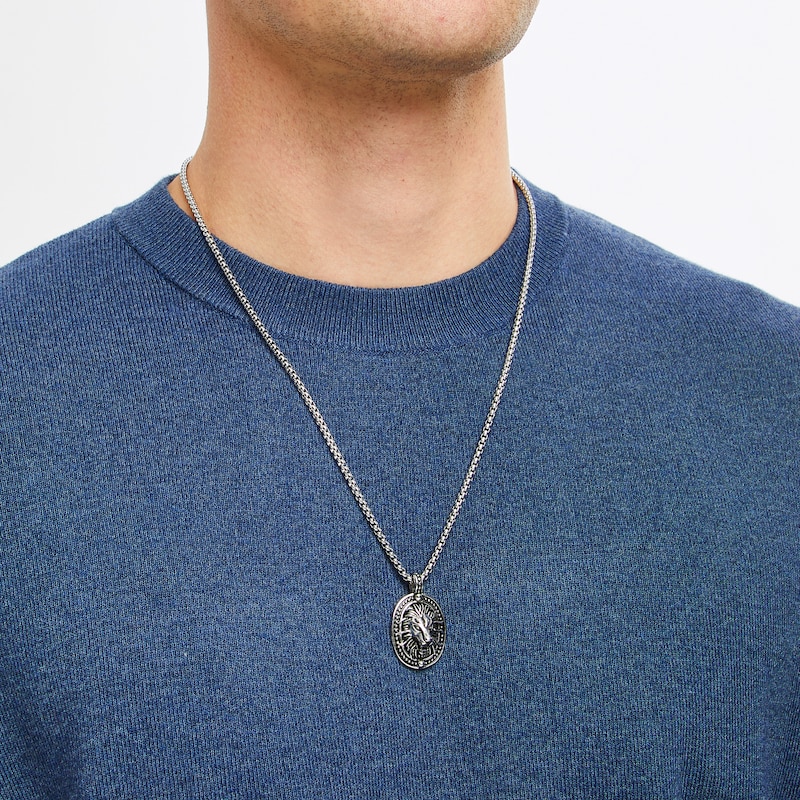Main Image 4 of Men's Lion's Head Necklace Stainless Steel 24&quot;
