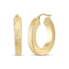 Thumbnail Image 0 of Reaura Square-Edge Textured Hoop Earrings Repurposed 14K Yellow Gold 26mm
