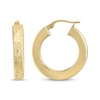 Thumbnail Image 2 of Reaura Square-Edge Textured Hoop Earrings Repurposed 14K Yellow Gold 26mm