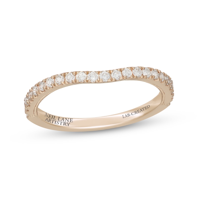 Main Image 7 of Neil Lane Artistry Lab-Grown Diamond Contoured Wedding Band 1/3 ct tw 14K Yellow Gold