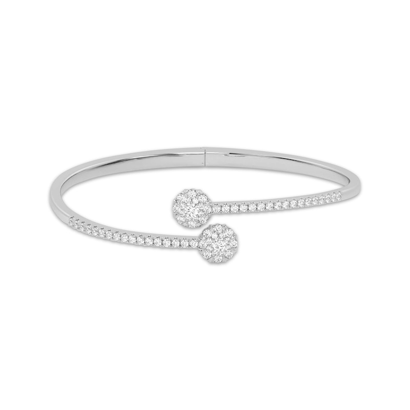 Main Image 1 of Multi-Diamond Cuff Bracelet 1-1/2 ct tw 14K White Gold 18&quot;