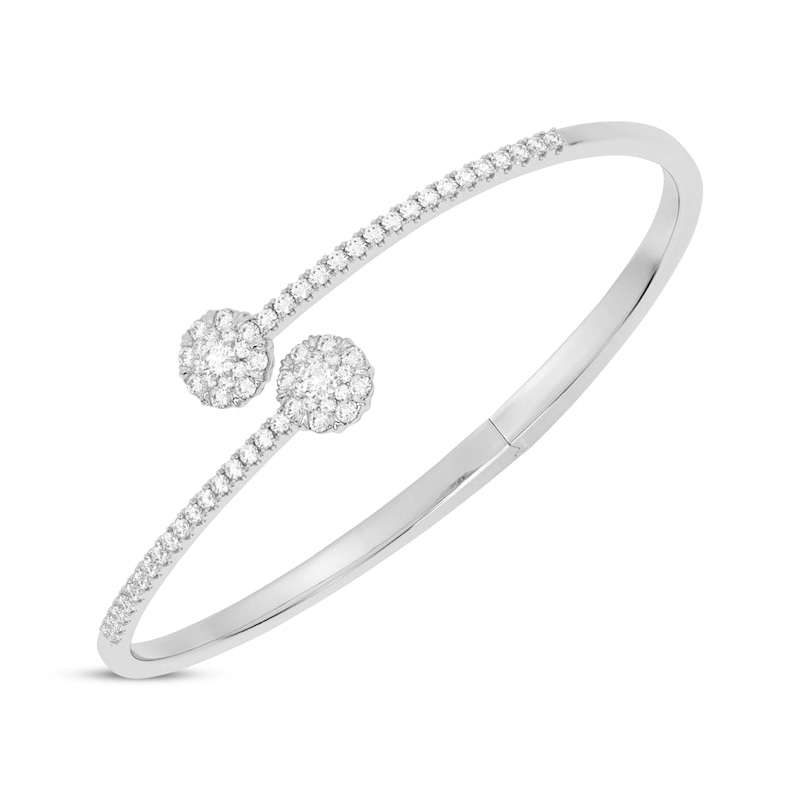 Multi-Diamond Cuff Bracelet 1-1/2 ct tw 14K White Gold 18"