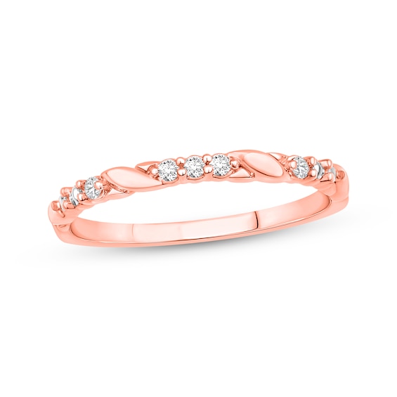 Diamond Stackable Wedding Band 1/20 ct tw 14K Rose Gold