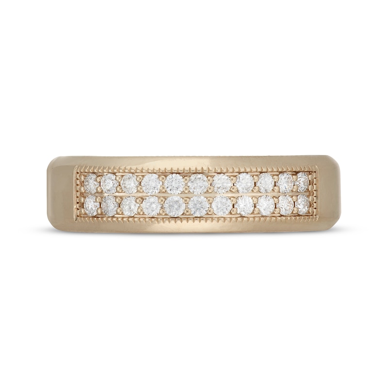 Main Image 3 of Neil Lane Men's Diamond Two-Row Wedding Band 1/2 ct tw 14K Yellow Gold