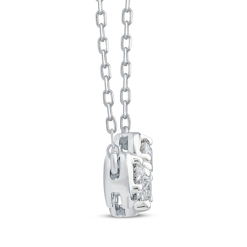 Main Image 2 of Memories Moments Magic Diamond Three-Stone Horizontal Necklace 1/2 ct tw 10K White Gold 18.5&quot;