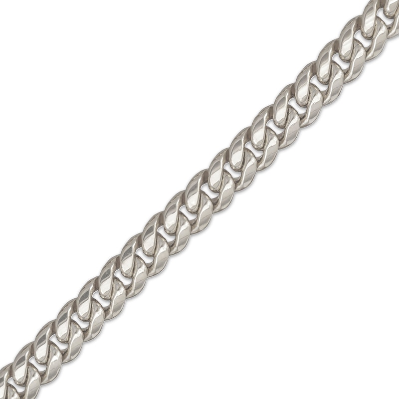 Main Image 2 of Cuban Curb Chain Necklace 6.8mm Hollow 14K White Gold 22&quot;