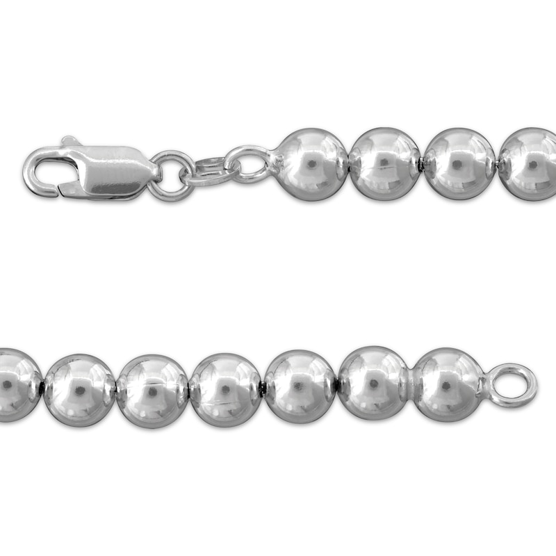 Main Image 3 of Bead Chain Bracelet 6mm Solid Sterling Silver 7.5&quot;