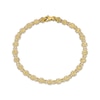 Thumbnail Image 1 of Italian Brilliance Diamond-Cut Flower Link Bracelet 14K Yellow Gold 7.5&quot;