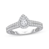 Thumbnail Image 1 of Now + Forever Round-Cut Diamond Pear-Shaped Halo Engagement Ring 1/2 ct tw 10K White Gold