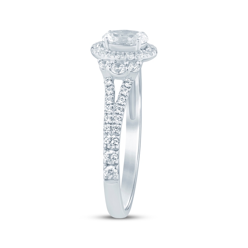 Main Image 2 of Now + Forever Oval-Cut Diamond Halo Engagement Ring 1 ct tw 14K White Gold