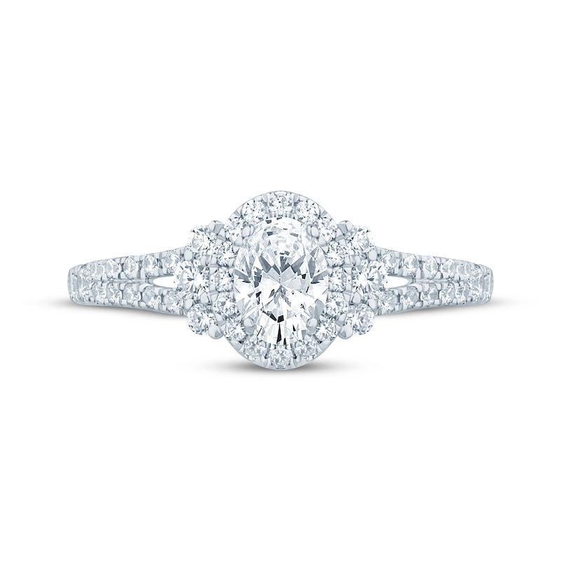 Main Image 3 of Now + Forever Oval-Cut Diamond Halo Engagement Ring 1 ct tw 14K White Gold