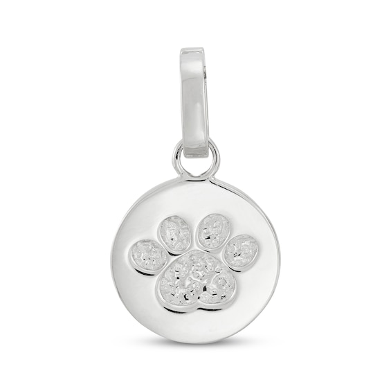 Charmed Memories Paw Print Disc Charm Sterling Silver
