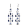 Thumbnail Image 1 of Oval-Cut Blue Lab-Created Sapphire & White Lab-Created Sapphire Chandelier Earrings Sterling Silver