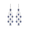 Thumbnail Image 2 of Oval-Cut Blue Lab-Created Sapphire & White Lab-Created Sapphire Chandelier Earrings Sterling Silver